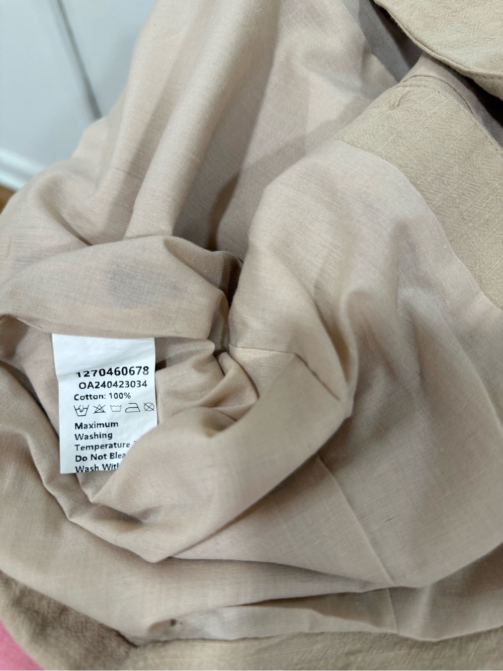 Commense Beige Button-Front Linen Top - Picture 4 of 4